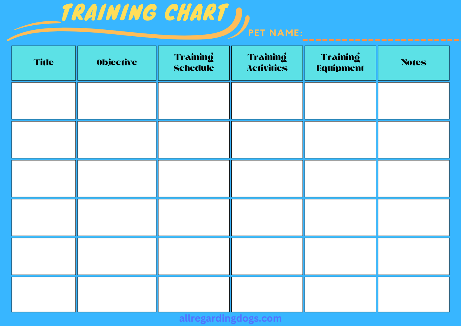 Free Printable Dog Training Plan Template Dog Training Plan